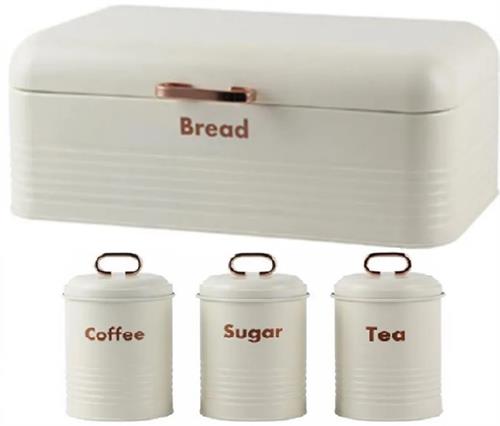 Totally 4Pc Breadbin Combo Colour White Retail Box Out of